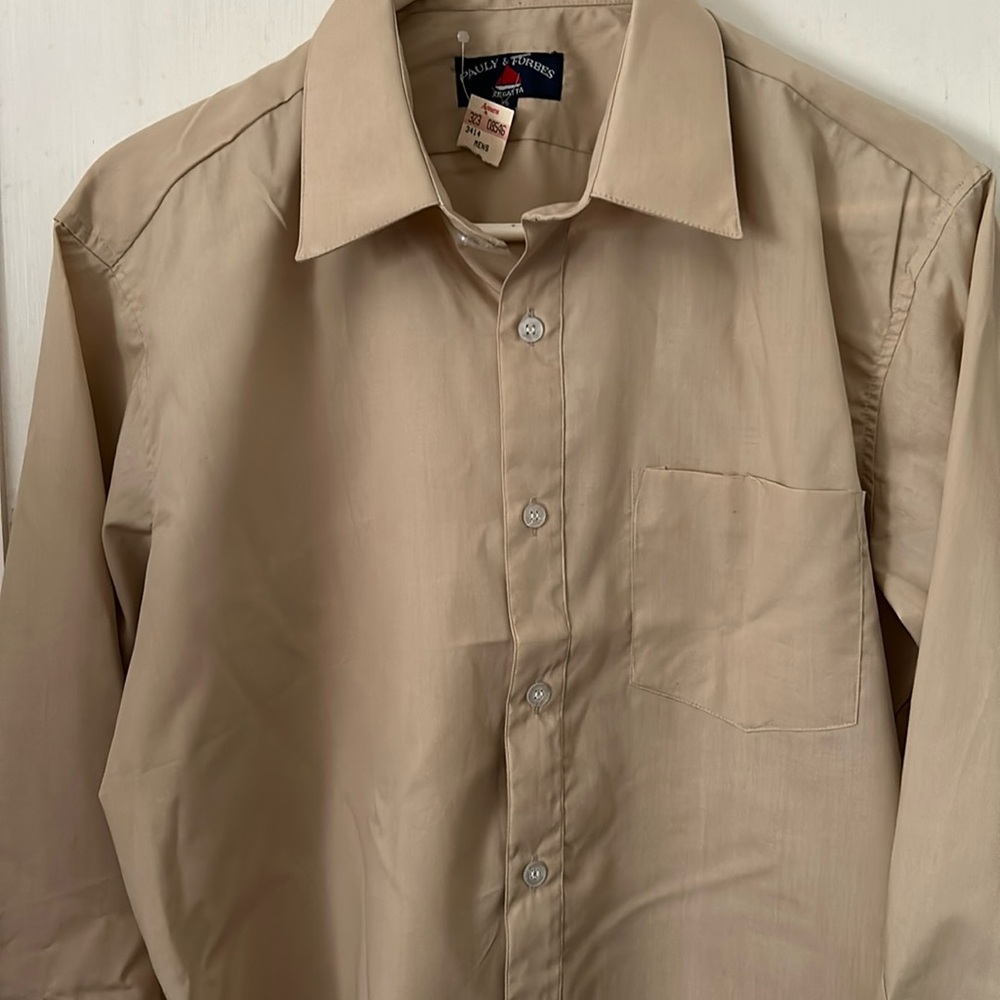 3/$30 NOSWT Vintge Pauly & Forbes Regatta Button Front Shirt Classic Sz 16 34/35